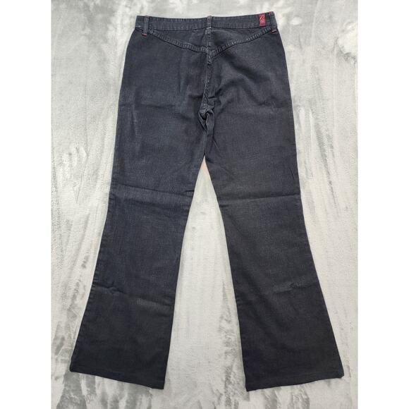 Vintage Fetish Low Rise Flare Leg Denim Jeans Size 13/14 Blue Dark Wash Stretch - Picture 10 of 13